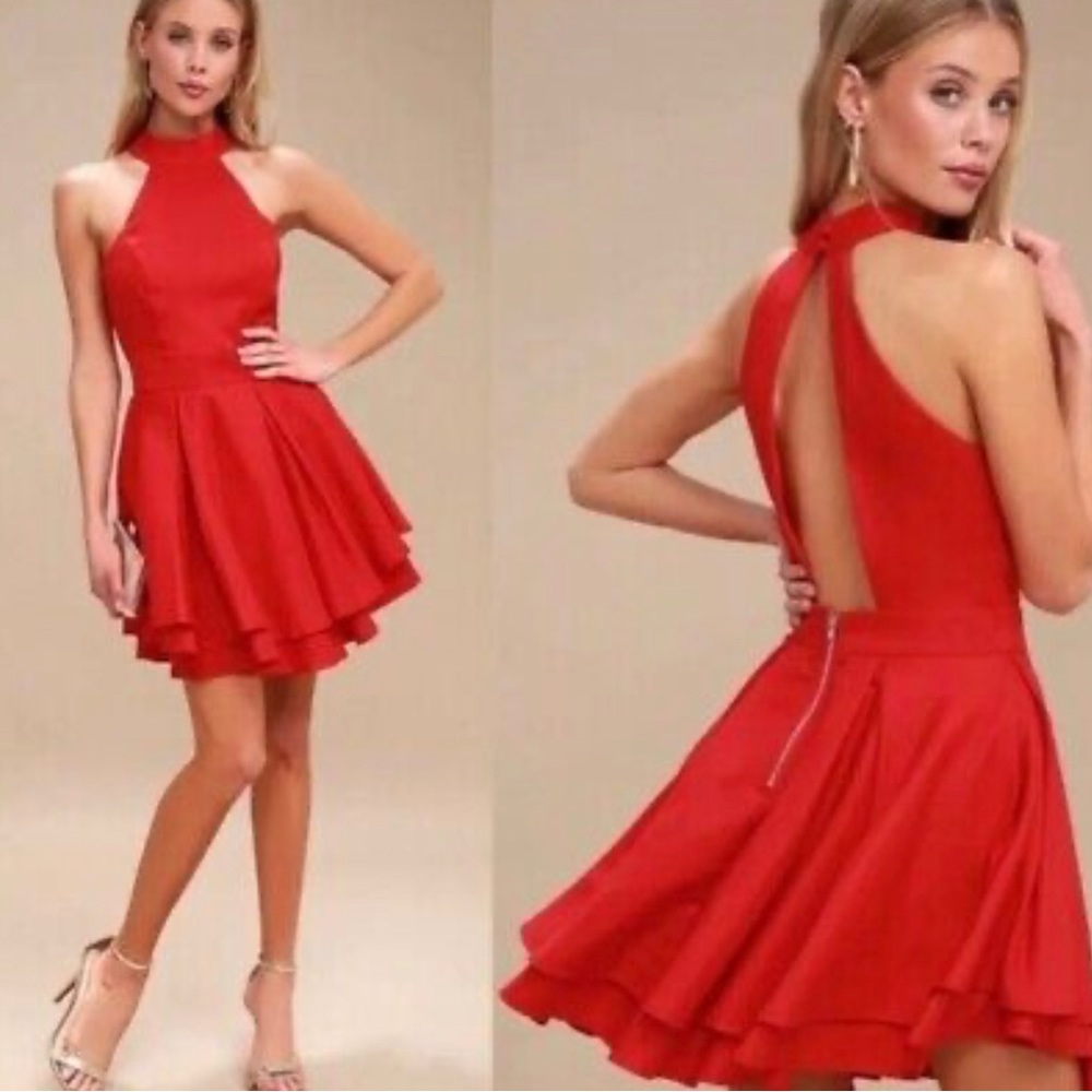 Lulus Backless Skater Dress NWT -M